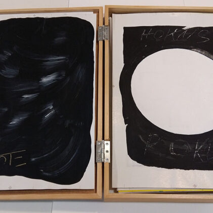 Goodbye Artists, drvena kutija sa radovima, 2014.