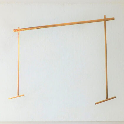 Zlatna prečka, zlatna samoljepiva folija i akryl na platnu, 2010.